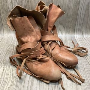 Free People Leather Wrap  Booties